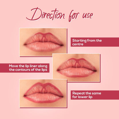 RENEE Define Pencil Lip Liner - Rich Brown, Long Lasting & Smudge Proof, Full Coverage, Intensely Pigmented, Easy Glide Formula, Vitamin E & Castor Oil Infused, 1.2Gm