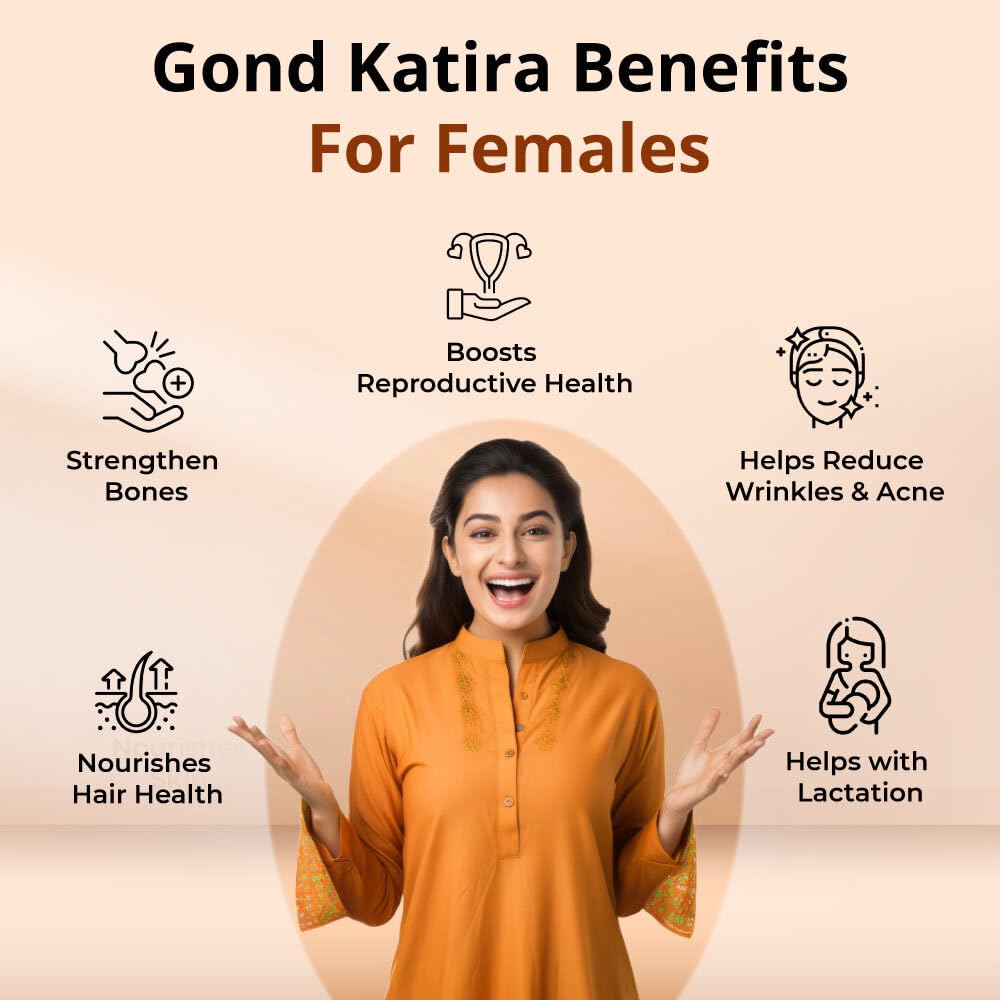Vedikroots Gond Katira 100g | Natural Body Cooling & Hydrating Superfood | Supports Digestion & Gut Health | Rich in Fiber & Nutrients | Perfect for Summer Drinks, Desserts & Ayurvedic Wellness