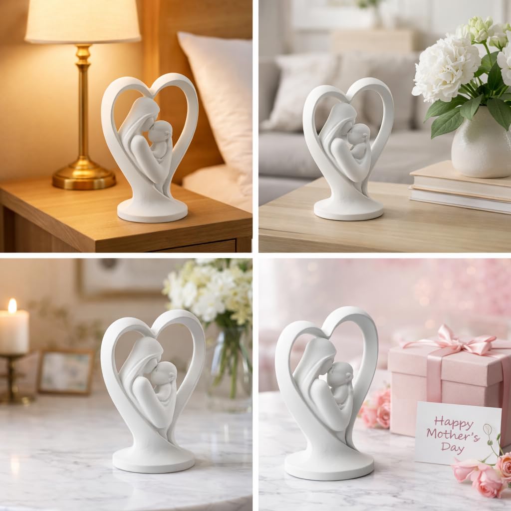 Mother Baby Statue Showpiece Gift, Resin Mother Baby Figurine, motherr Child Statue, Home Decor Items, House Warming Gifts Mother's Day, Baby Shower Gifts for Mom to be