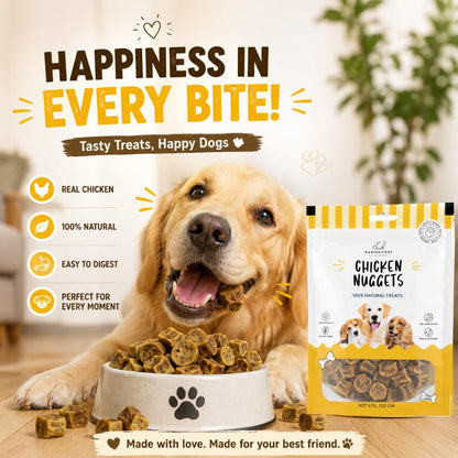 PAWPOURRI Natural Chicken Nuggets Dog Treats, 100gm (Pack of 1) | Protein Rich Soft & Chewy Snacks for Dogs | Suitable for All Breeds & Life Stages | Daily Reward & Training Treats