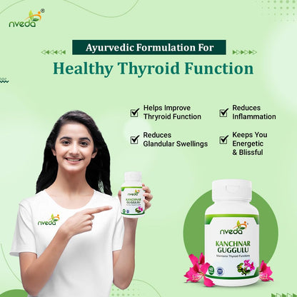 Nveda Kanchnar Guggulu | Thyroid Support | Herbal Formula for Hormonal Balance 60 capsules
