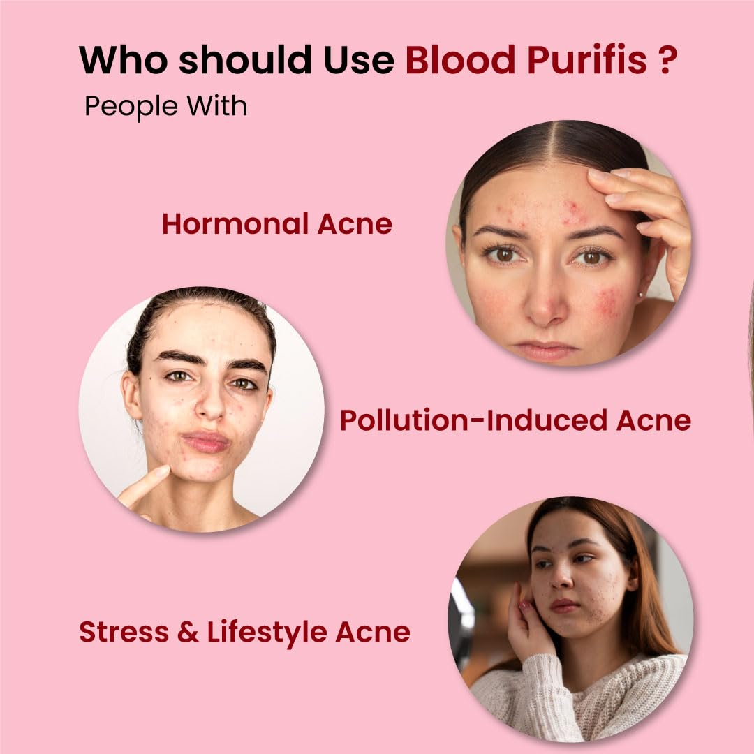 ZEROHARM Holo Blood Purifis | Ayurvedic Neem Blood Purifier with Manjistha, Dandelion | Herbal Formula for Healthy and Glowing Skin, Acne, Immunity & Liver Support for Men, Women | 60 Capsules