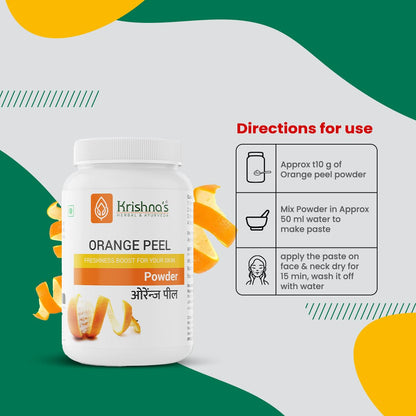 Krishna's Orange Peel Powder - 100 g | Preservative Free | Pure Natural & Organic For face Pack |Vitamin C, Natural Skin Cleanse