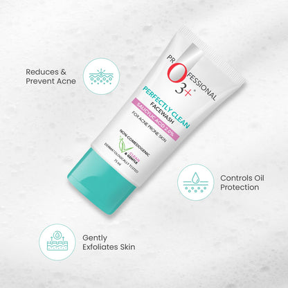 O3+ Perfectly Clean Face Wash With Salicylic Acid 2% For Acne Prone Skin | 75ml