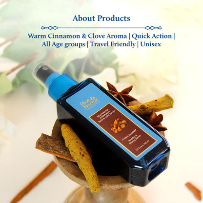 Blue Nectar Pain Relief Spray with Clove & Cinnamon | Ayurvedic Formula for Quick Relief from Back Pain, Knee Pain, Leg Pain & Sports Injuries (17 Herbs, 100ml)
