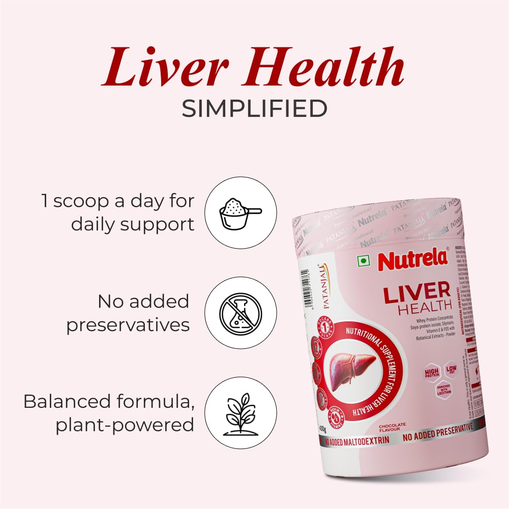 Nutrela Liver Health | High-Protein Nutritional Supplement for Liver Detox & Repair | Botanical Extracts & 21 Micronutrients – 400g