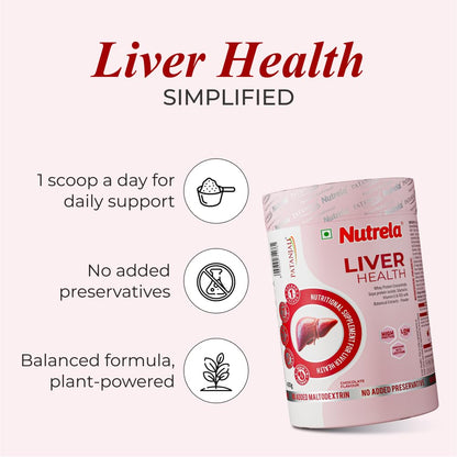 Nutrela Liver Health | High-Protein Nutritional Supplement for Liver Detox & Repair | Botanical Extracts & 21 Micronutrients – 400g