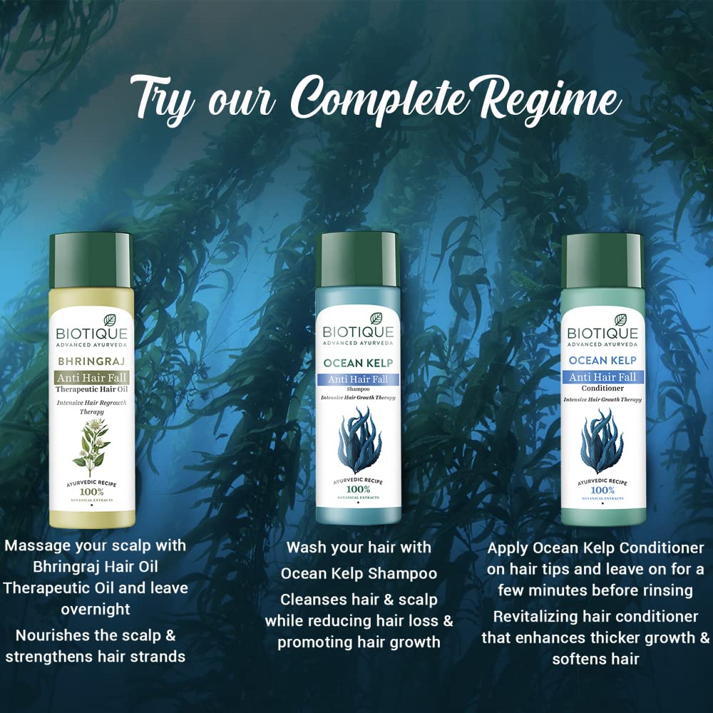 Biotique hair care products with a forest background