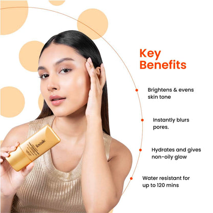 Foxtale SPF 50 Tinted Sunscreen PA++++ - Nude | Niacinamide & Vitamin E | UVA/UVB Protection + BB Cream + Foundation in 1 | Blurs Pores, Evens Tone, Non-Oily Glow | Suitable for All Skin Types | 50ml