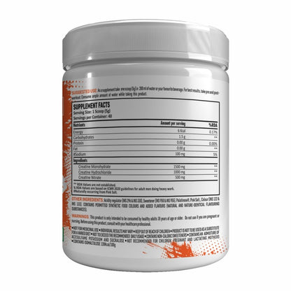 Tri Creatine Powder I Muscle Growth Supplement I 200 Gm I 40 Servings I Boosts Athletic Performance I Berry Breeze flavour
