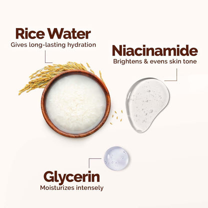 Mamaearth Rice Dewy Bright Light Moisturizing Cream with Rice Water & Niacinamide for Glass-Skin - 50 g | 24 Hrs Long-Lasting Moisturization | For Face, Hands & Body | Gives A Glass-Skin Glow | Non-Greasy & Quick Absorbing