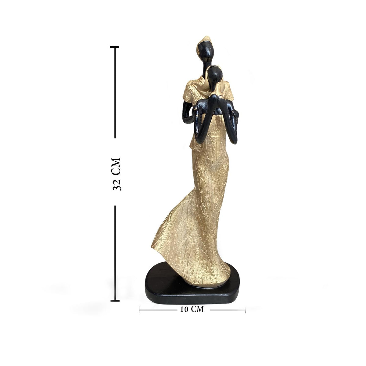 Xtore Lavish Golden Black Resin Couple with Bird for Home Decor (Pack of 1, Golden & Black)
