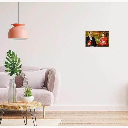 Buddha Ambedkar Paintings for Living room, Buddha Ambedkar Poster Big Size with Sparkle Coated Lamination - 40 (Self Adhesive) 18x24 Inch