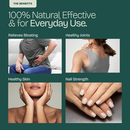 Product advertisement highlighting benefits for everyday use with images of people experiencing relief.