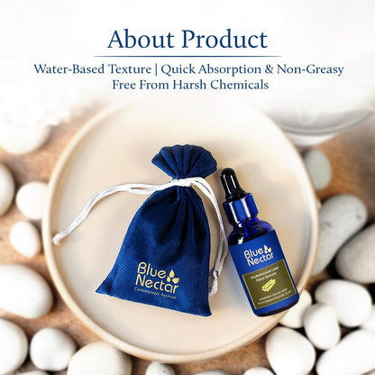 Blue Nectar AHA Face Serum with Plant-Based Glycolic Acid from Sugarcane for Deep Exfoliation | AHA Peeling Solution & Exfoliating Face Serum for Women & Men (14 Herbs, 30 ml)