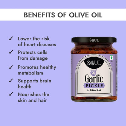 ADF Soul Garlic Pickle Made in 100% Olive Oil | Our bestselling garlic pickle is strong, spicy & cooked to perfection | 275g