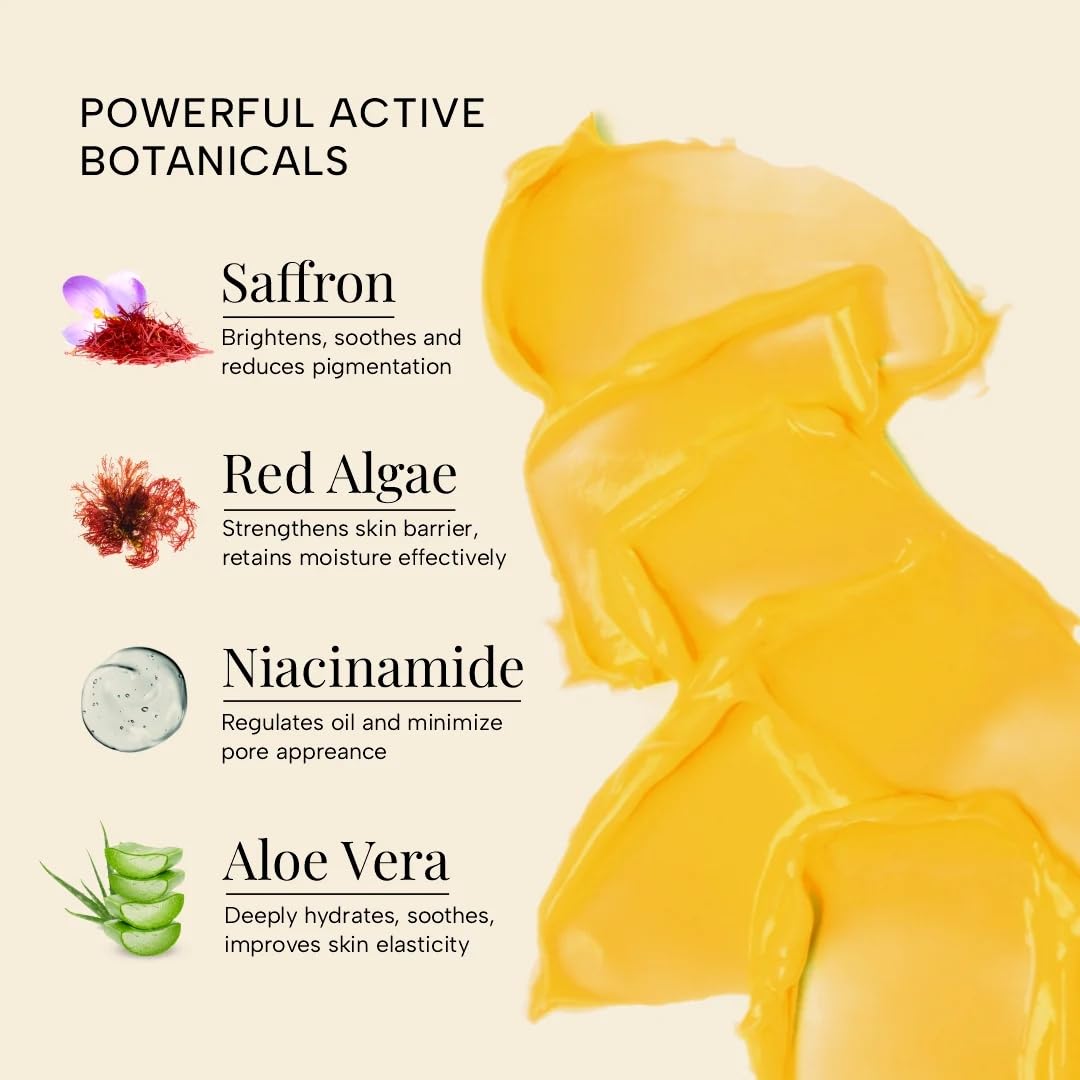 Ras Luxury Oils Saffron Kumkumadi Face Gel Creme with Aloe Vera & Red Algae | Enhances Natural Radiance | Brightening Moisturizing Cream | Light weight & Non-greasy Moisturizer For All Skin Type, 50gm