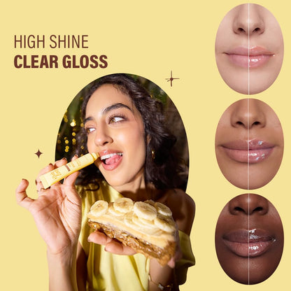 Plum BodyLovin’ Banoffee For Brekkie Glassic Lip Balm | Banana Toffee Nude Gloss Tint | Hydrating Lip Balm with Hazelnut Oil, Ceramides & Hyaluronic Acid | Moisturizes Dry & Chapped Lips | 10 g