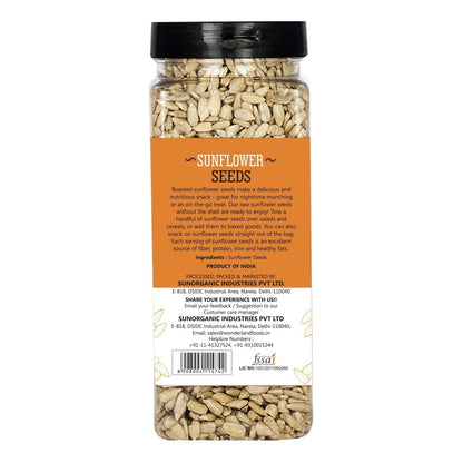 Wonderland Foods 200g Roasted Premium Sunflower Seeds Jar | Surajmukhi Seeds Full of Protein, Vitamin-E, Antioxidants & Fibre | Plant-Based Protein for Weight Management | Rich In Magnesium