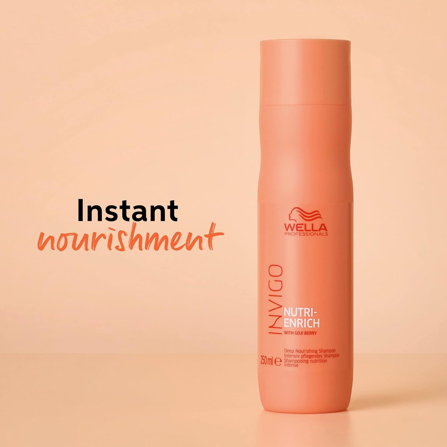 Wella Professionals Invigo Nutri-Enrich Shampoo for Damaged Hair | 250 ml | Nourishing, Hydrating Hair Cleanser for Dry Hair | With Goji Berry Nutrients