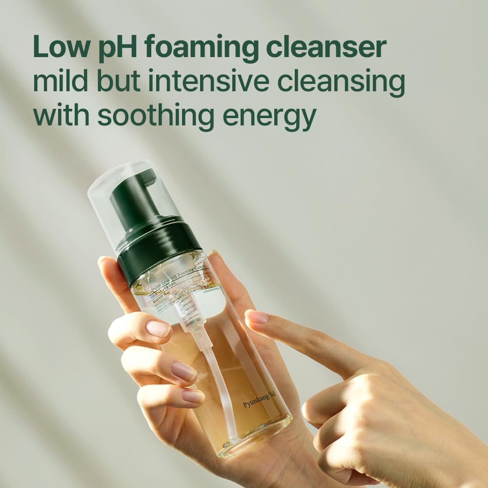 PYUNKANG YUL Calming Low pH Foaming Cleanser - Natural Centella Asiatica Moisturizing Daily Face Wash for Women and Men - Hyaluronic Facial Cleanser for Sensitive Skin - AHA Tea Tree Cica - 5.1 Fl. Oz