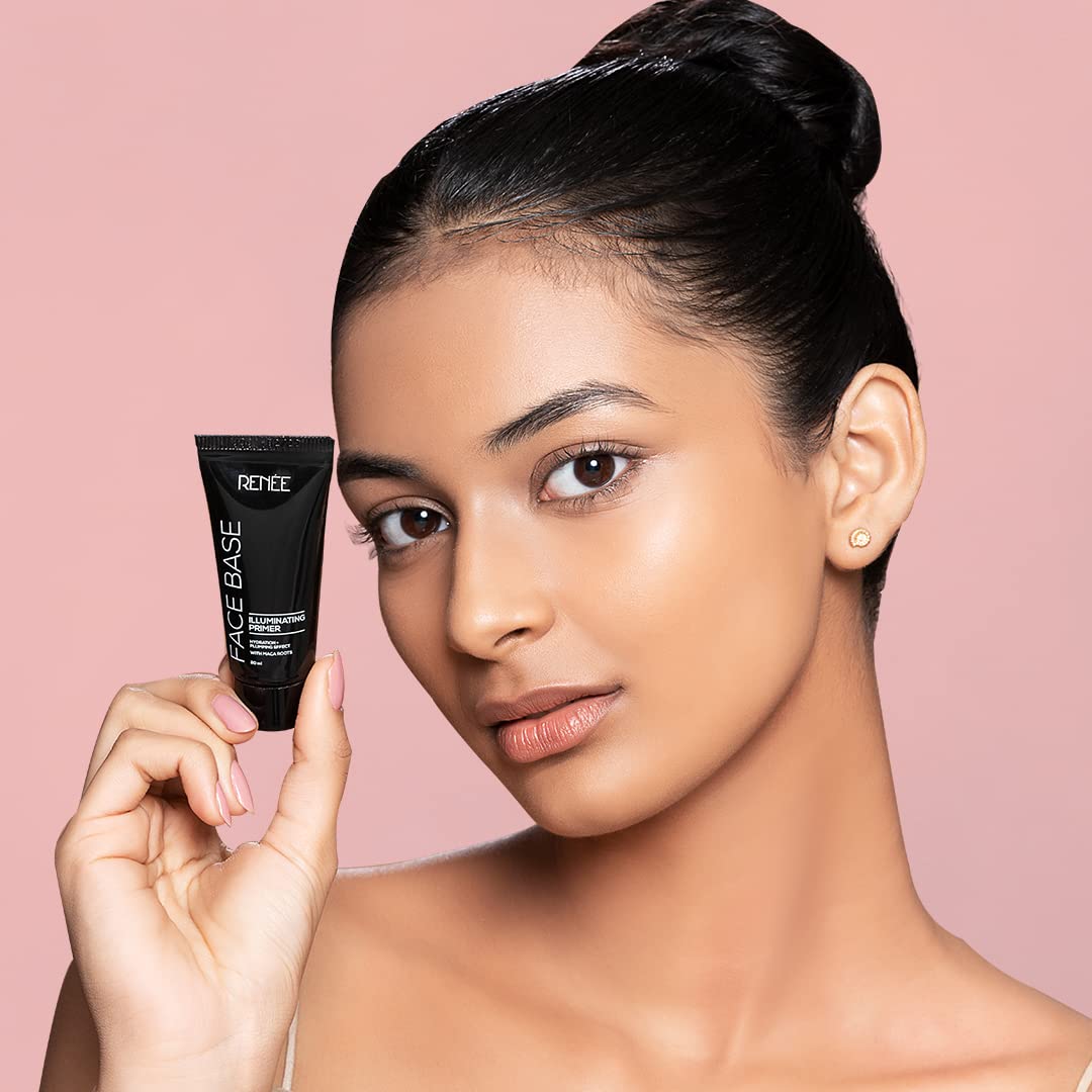 RENEE Face Base Illuminating Primer 20ml| Long Lasting & Highly Moisturizing Formula| Easy to Blend| Enriched with Maca Root| For All Skin Types