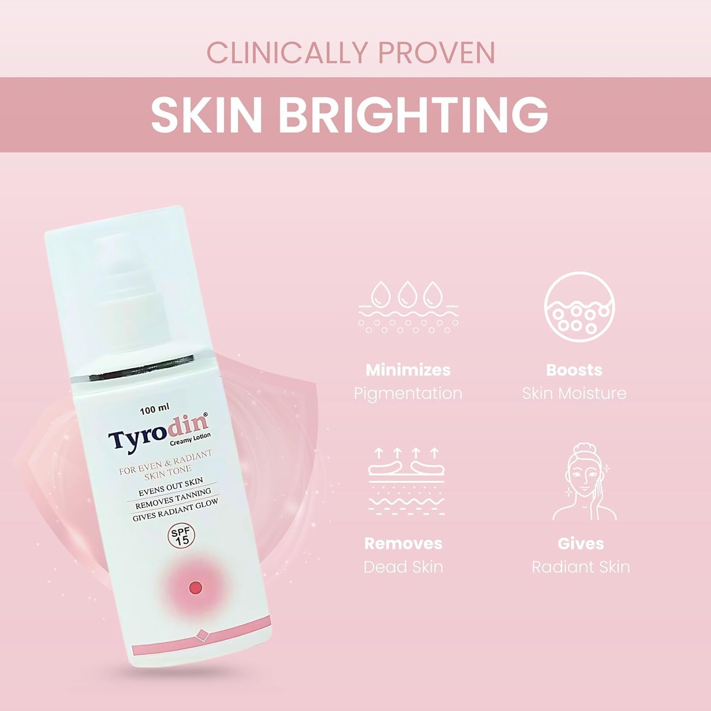 Tyrodin Creamy Lotion 100ml | Lightweight Daily Moisturizing Lotion with SPF 15 | Smooth & Fresh Skin Appearance
