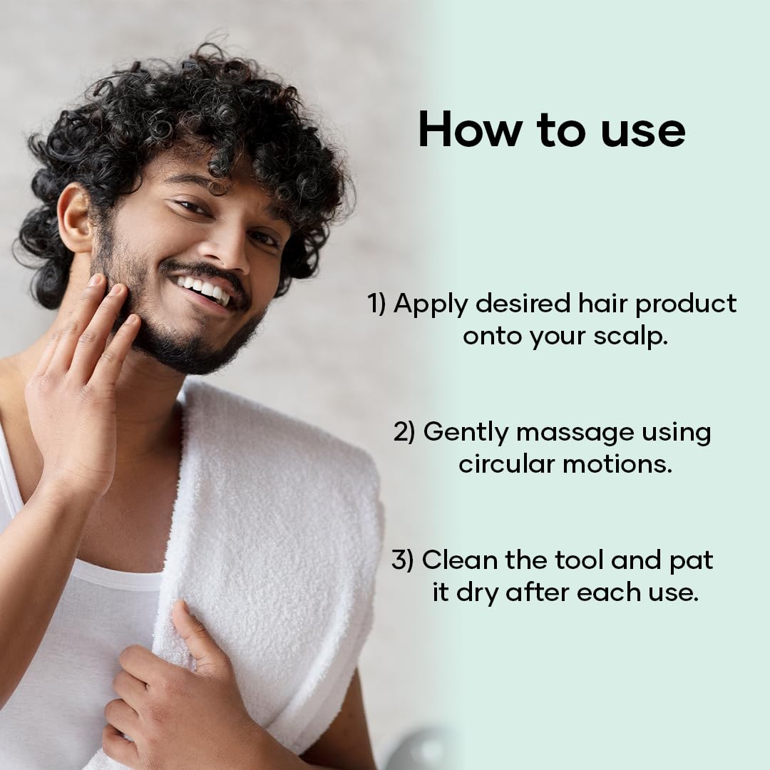 mars by GHC No Battery Required Scalp Head Massager With Soft Silicone Bristles | Lightweight | Comfortable Grip | Enhances Blood Circulation To Scalp, Black