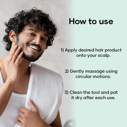 mars by GHC No Battery Required Scalp Head Massager With Soft Silicone Bristles | Lightweight | Comfortable Grip | Enhances Blood Circulation To Scalp, Black