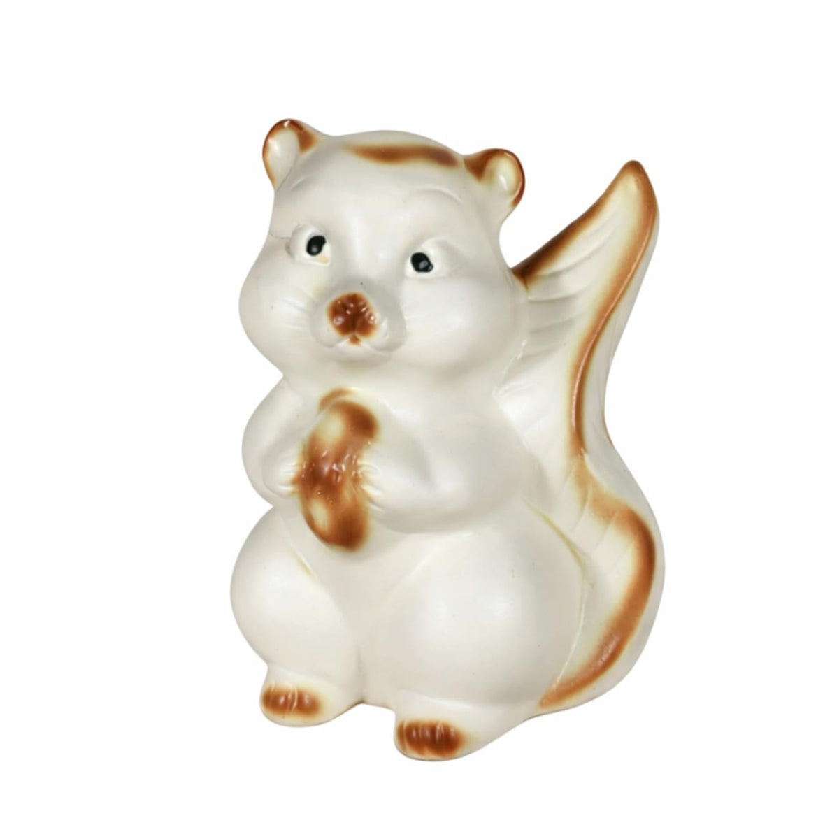 Chiku the Squirrel White Ceramic Figurine showpiece Artifact Abstract Animal Statue for Indoor, Home, Office Decor, (L - 11.5 X W - 11 X H - 15.5 cm)