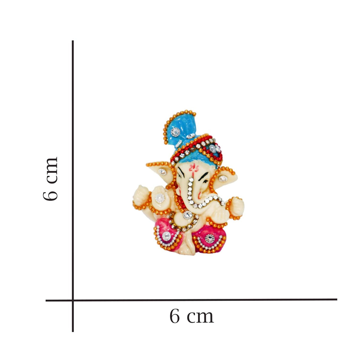 Ganesh Murti for Home & Office Decor, Ganesha Hand Crafted Best Car Dashboard Room Decoration Item (Pagdi Ganesha)