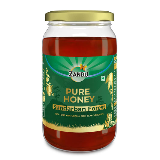 Zandu Sundarban Forest Honey I 100% Pure I Signature Taste & Fragrence Sourced From Dense Mangrove Forest I Rich in Pollent Count I Naturally Rich in Antioxidants, Glass Jar, 500g