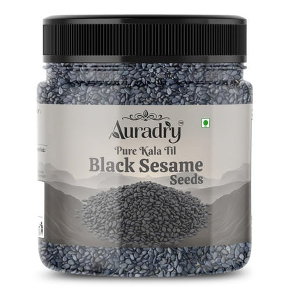 AURADRY Black Sesame Seeds for Eating | Whole Fresh and Natural Unhulled Kale Till | Black Til Seed for Weight Management, Indian Spice | Kaale Til