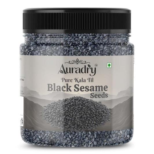 AURADRY Black Sesame Seeds for Eating | Whole Fresh and Natural Unhulled Kale Till | Black Til Seed for Weight Management, Indian Spice | Kaale Til