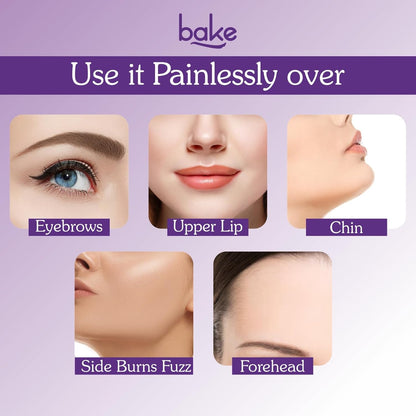 BAKE Reusable Face Razor for Women Facial Hair (3 Razors) | Instant Glow & Painless Hair Remover | For Eyebrows, Upper Lip, Chin, Peach Fuzz, Forehead, Unibrow, Sideburns | Precision Shave, Anti Slip Grip, Plastic Neutral