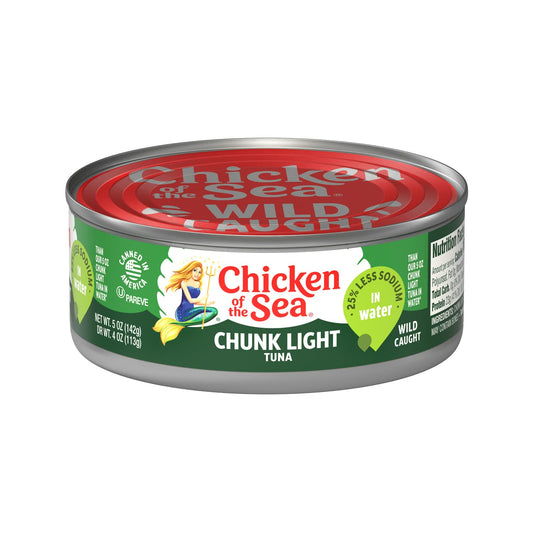 Chicken of the Sea Chunk Light Tuna in Water, 5 oz. Can (Pack of 1), Wild Caught Canned Tuna