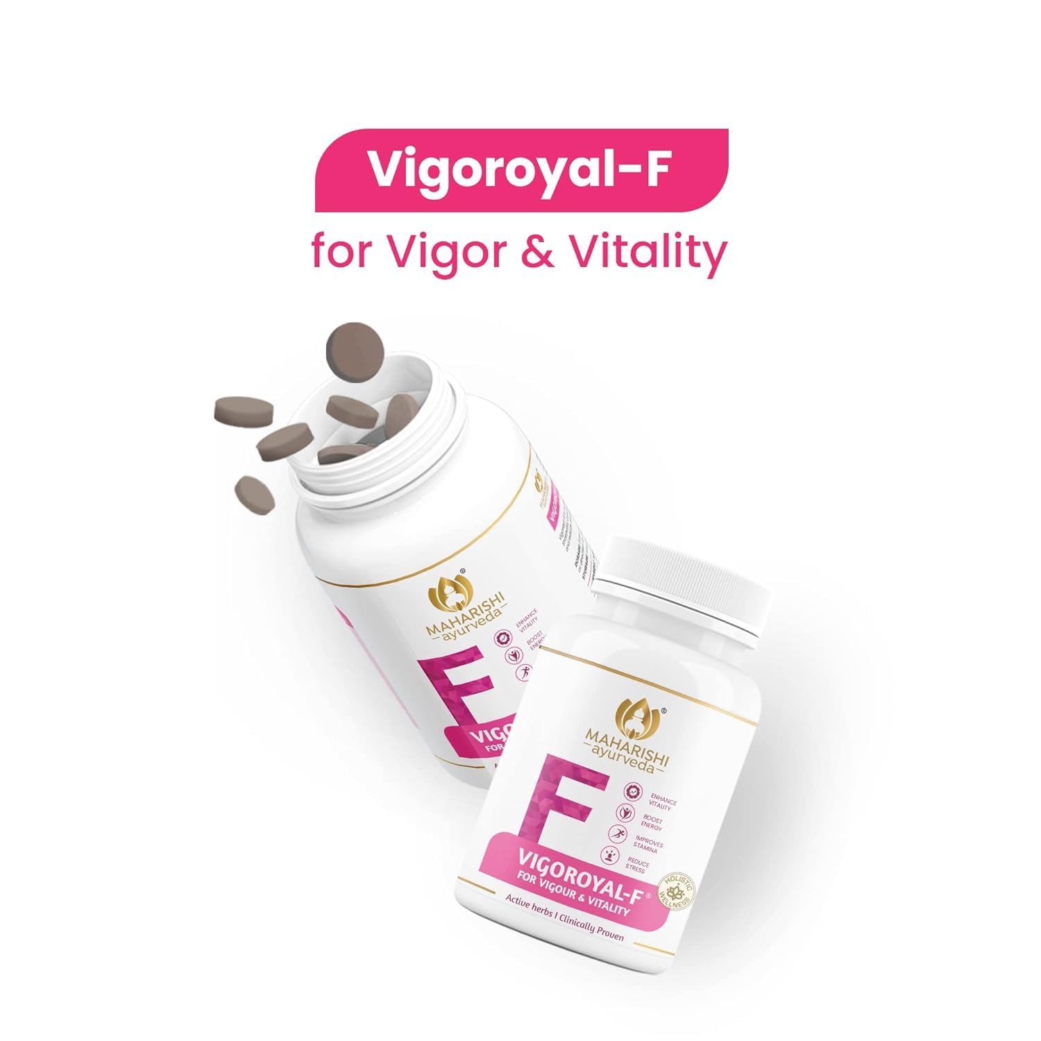 Zephivo Maharishi Ayurveda Vigoroyal F - Ayurvedic Revitaliser for Women | Supports Reproductive Health| Made with Time-tested Herbs | 60 Tablets
