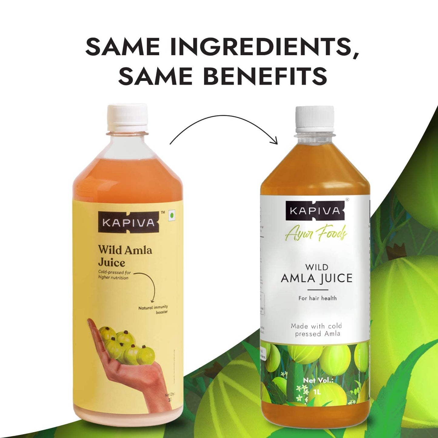Kapiva Wild Amla 1L + Kapiva Thar Aloe Vera Juice (with Pulp) | Cold-pressed Juice Combo to Help with Glowing Skin, Hair Care, and Detox (1L)