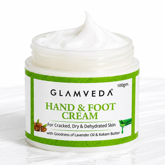 Glamveda Hand & Foot Cream for Dry Hands & Cracked Heels | Deep Moisturizing & Repair Cream for Rough Skin | Nourishing Hand & Heel Care Cream for Soft, Smooth & Hydrated Skin | For Men & Women | 100g