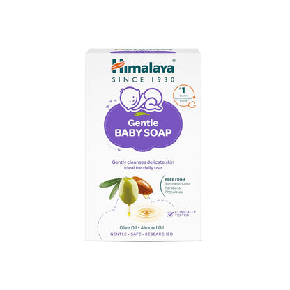 Himalaya Gentle Baby Soap for Newborns | No Post Bath Dryness - 125g | Gentle Cleansing With Phyto-Oil Complex of 100% Natural Oils of Almond & Olive| #1 Doctor Recommended Brand
