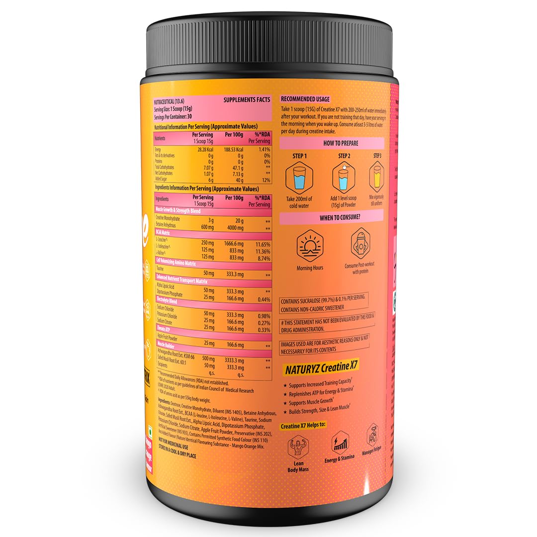 Supplement container with nutritional information on a white background