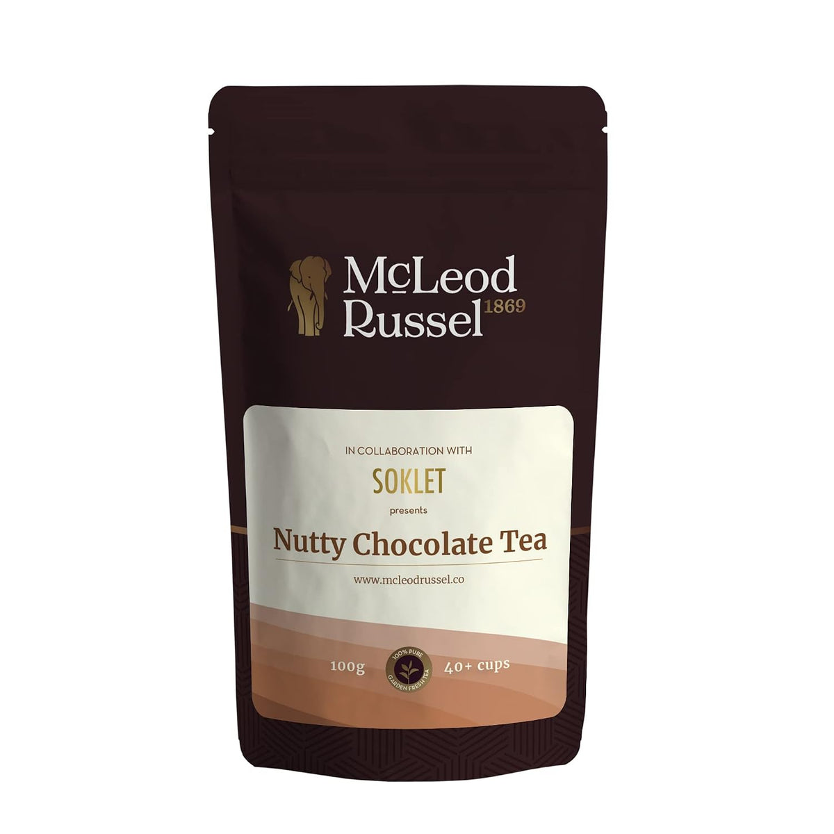 McLeod Russel 1869 – Nutty Chocolate Tea | 100g | Loose Leaf Orthodox Black Tea | With Almonds & Coconut | Rich Chocolate Flavour with Cacao Nibs | Dessert Tea | 40+ Cups