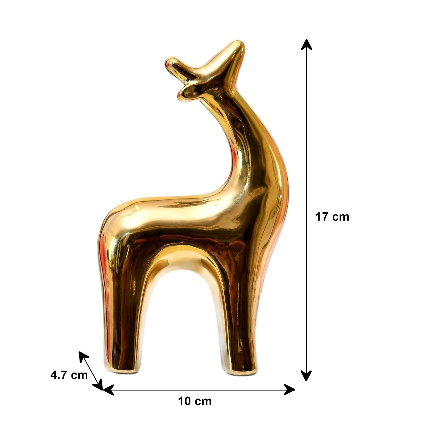 Amazon Basics Golden Deer of Fortune & Grace | A Sleek Representation of Wealth & Prosperity | A Must-Have for Modern Luxury Décor – Pack of 1, Golden