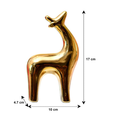 Amazon Basics Golden Deer of Fortune & Grace | A Sleek Representation of Wealth & Prosperity | A Must-Have for Modern Luxury Décor – Pack of 1, Golden