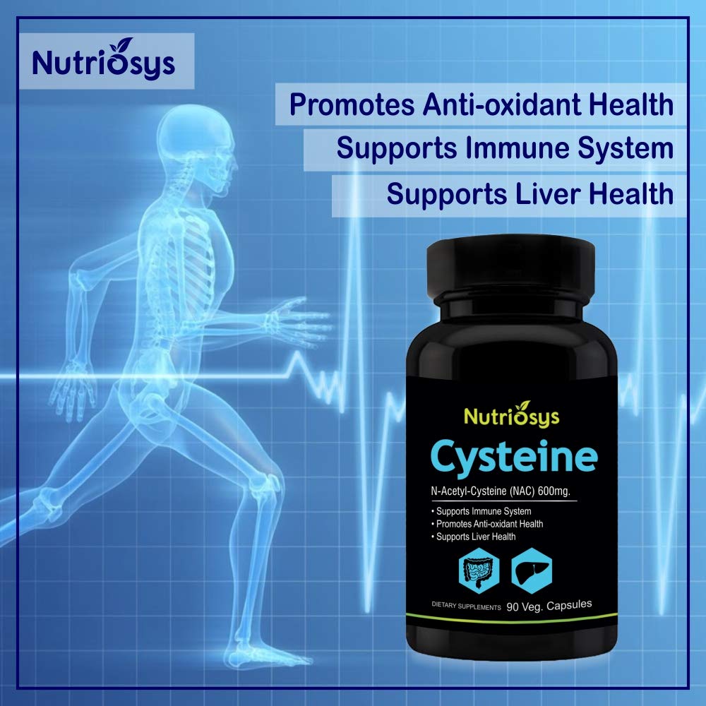 Nutriosys Cysteine 600mg (90 Veg Capsules), Supports immune system