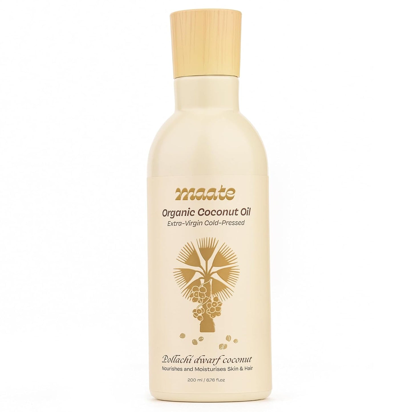 Maate Baby Organic Coconut Oil (200 ml) | Extra Virgin Cold Pressed | Made With Pollachi Dwarf Coconut | for Baby Body Massage & Hair Care | Baby Hair Oil 0-12 Years | Nourishes & Moisturise