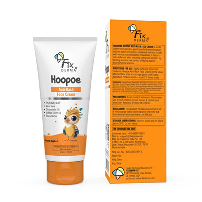Fixderma Hoopoe Baby Anti-Rash Face Cream 50gm | Gentle Relief for Rashes & Irritated Skin | Hypoallergenic & Soothing Formula