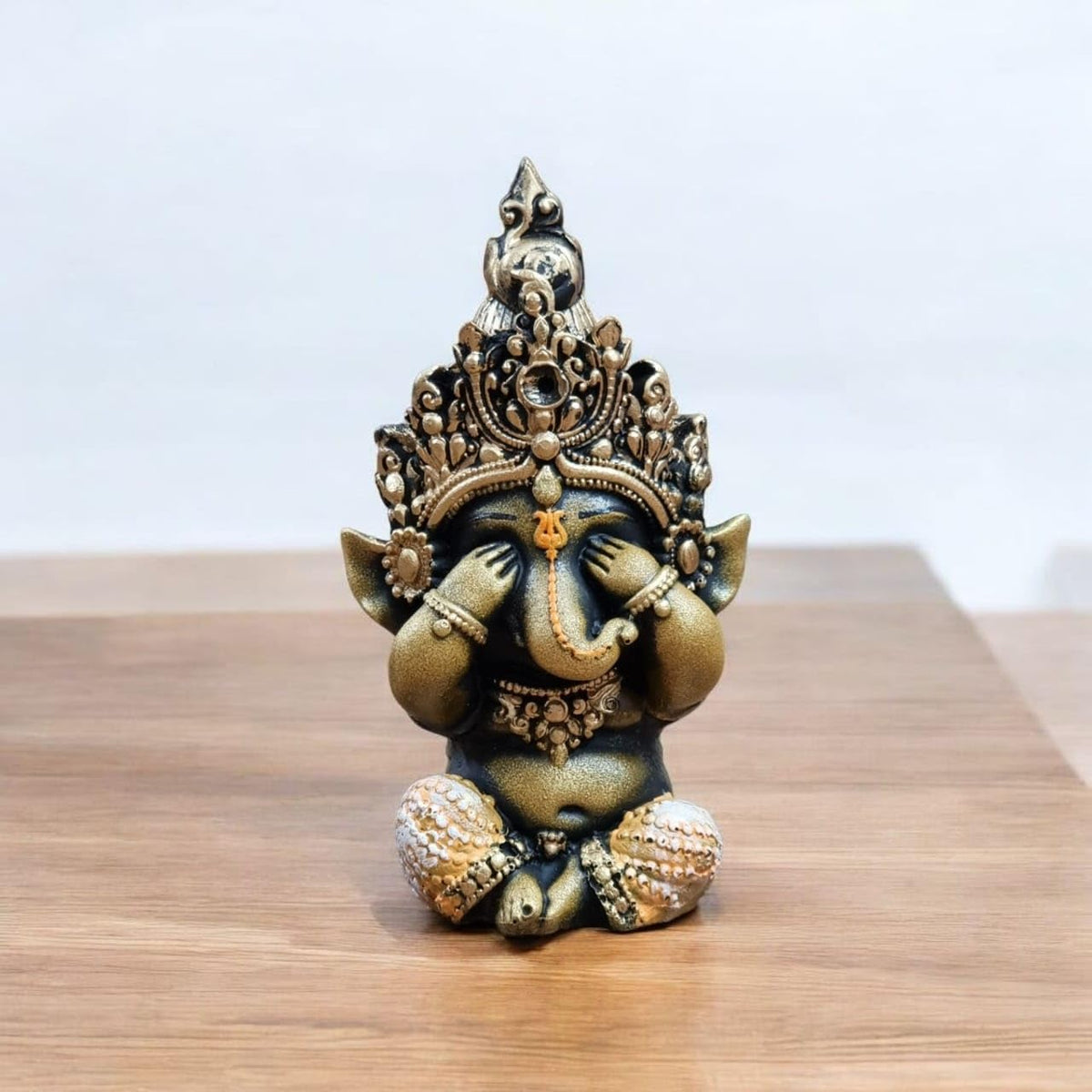 Cute Little Ganesh Idol for Home Decor | Resin Baby Ganesha Statue for Office Table, Desk, Reception & Living Room Decorative Showpiece | Hindu God Figurine 2.5x2x6 Inch (Set of 3)