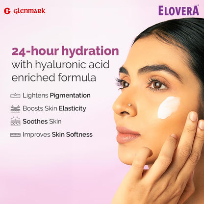 Elovera Intense Moisturizing Cream IMF 75g | Enriched with Hyaluronic Acid with Anti Ageing benefits, Reduces Fine Lines & Wrinkles | Nourish & Rejuvenate Skin | Dermatologically Tested | Paraben Free