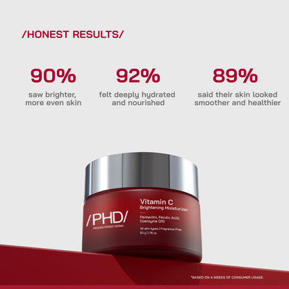 /PHD/Vitamin C Brightening Moisturizer | Vitamin C Cream for Face & Glowing Skin | Brightening Moisturizer with Pentavitin, Ferulic Acid & CoQ10 | For Men & Women | Lightweight Day Cream | 50 g